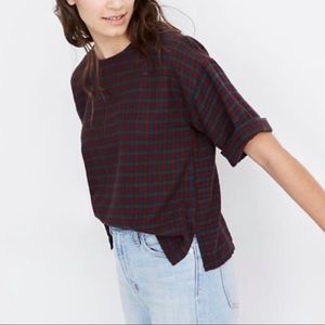 Madewell Plaid Boxy Tee Top
